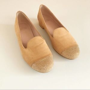 Stuart Weitzman Suede Leather Smoking Loafer